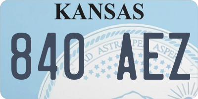 KS license plate 840AEZ