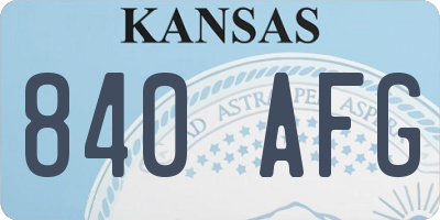 KS license plate 840AFG