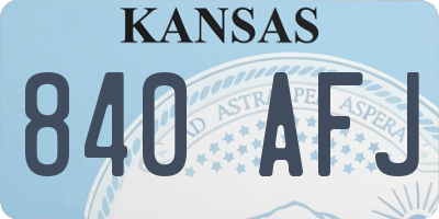 KS license plate 840AFJ