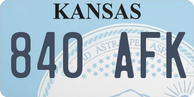 KS license plate 840AFK