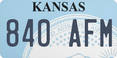 KS license plate 840AFM