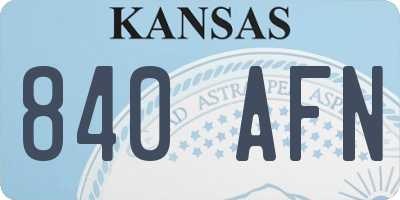 KS license plate 840AFN