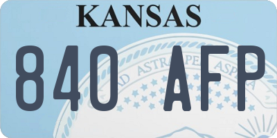 KS license plate 840AFP