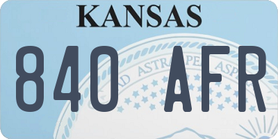 KS license plate 840AFR