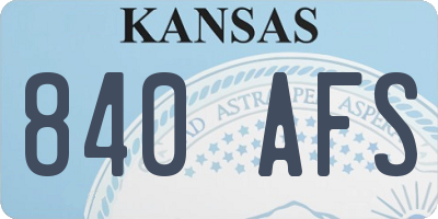 KS license plate 840AFS