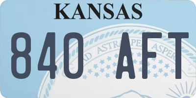 KS license plate 840AFT