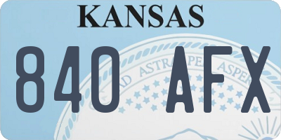 KS license plate 840AFX
