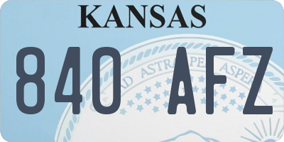 KS license plate 840AFZ