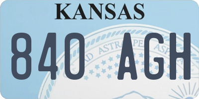 KS license plate 840AGH