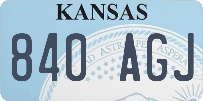 KS license plate 840AGJ