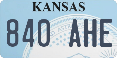 KS license plate 840AHE