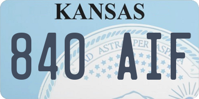 KS license plate 840AIF