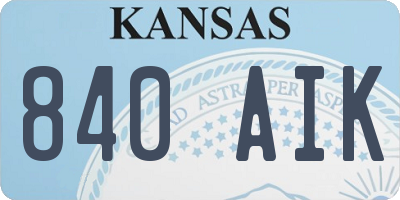 KS license plate 840AIK