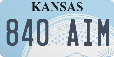 KS license plate 840AIM