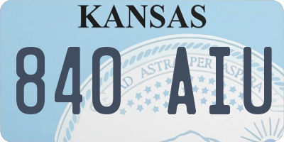 KS license plate 840AIU