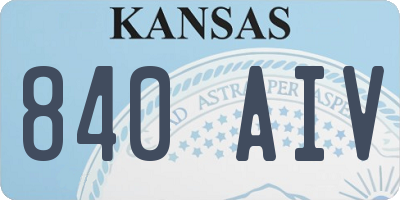 KS license plate 840AIV