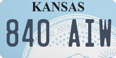 KS license plate 840AIW
