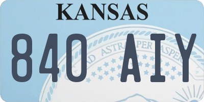 KS license plate 840AIY