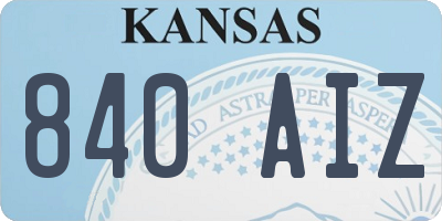 KS license plate 840AIZ