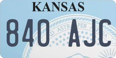 KS license plate 840AJC