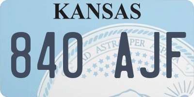 KS license plate 840AJF