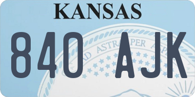 KS license plate 840AJK