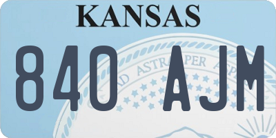 KS license plate 840AJM