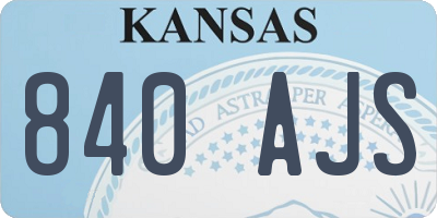 KS license plate 840AJS
