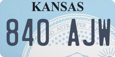 KS license plate 840AJW