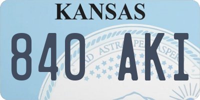 KS license plate 840AKI