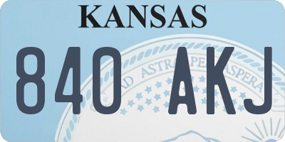 KS license plate 840AKJ