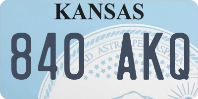 KS license plate 840AKQ