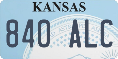 KS license plate 840ALC