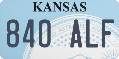 KS license plate 840ALF