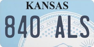 KS license plate 840ALS
