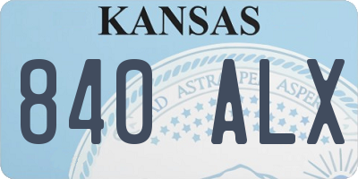 KS license plate 840ALX