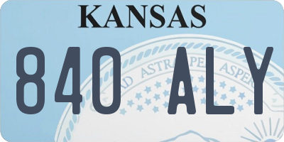 KS license plate 840ALY
