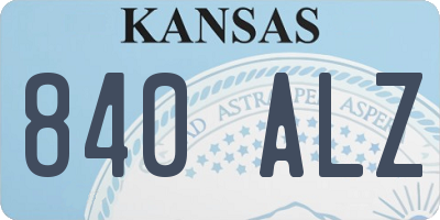 KS license plate 840ALZ