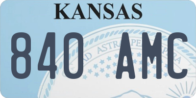 KS license plate 840AMC