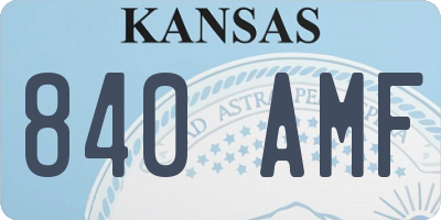 KS license plate 840AMF