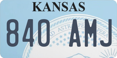 KS license plate 840AMJ