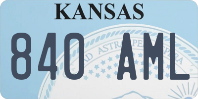 KS license plate 840AML