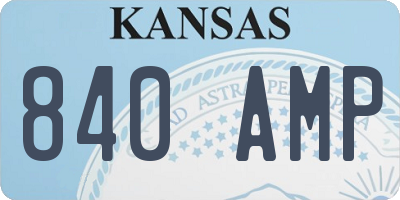 KS license plate 840AMP