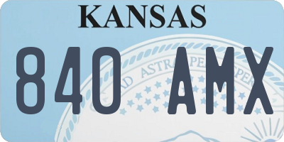 KS license plate 840AMX