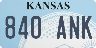 KS license plate 840ANK