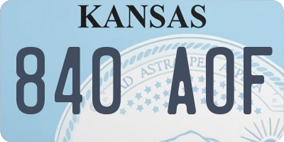 KS license plate 840AOF