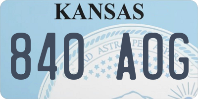 KS license plate 840AOG
