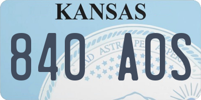 KS license plate 840AOS