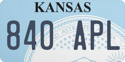 KS license plate 840APL
