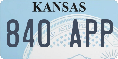 KS license plate 840APP